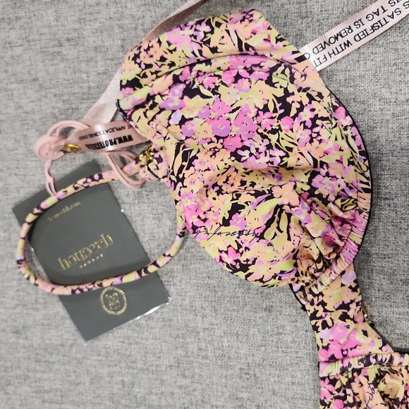 NWT House of CB Monaco Olive Floral Underwire Bikini Top‎ XS - Picture 7 of 8